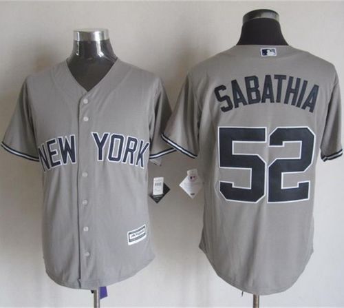 Yankees #52 C.C. Sabathia Grey New Cool Base Stitched MLB Jersey